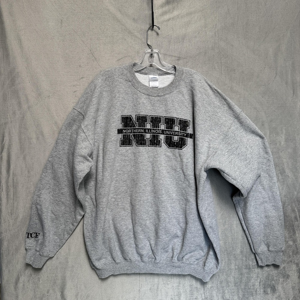 Northern Illinois NIU Huskies Sweatshirt XL Gray NCAA College Football Gildan